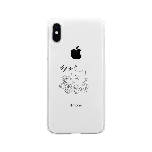高速パンチねこ。 Soft Clear Smartphone Case