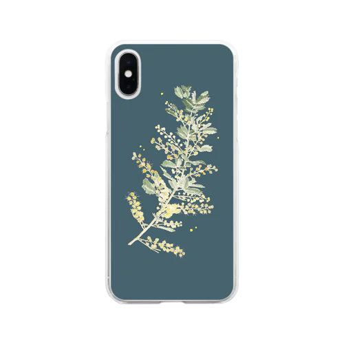 ギンヨウアカシア（ミモザ） 蕾〜開花／深閑 Soft Clear Smartphone Case