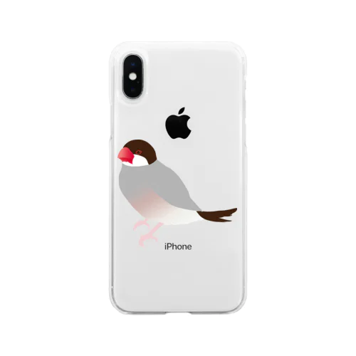 ノーマル文鳥さん Soft Clear Smartphone Case