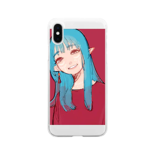 作り笑い Soft Clear Smartphone Case