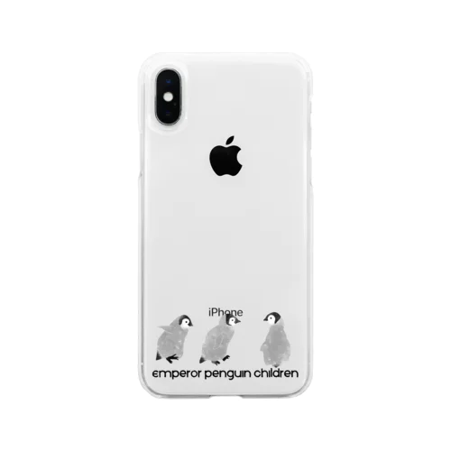 Emperor penguin children Soft Clear Smartphone Case