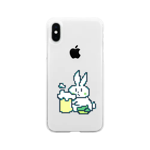 usagi on the beer Soft Clear Smartphone Case