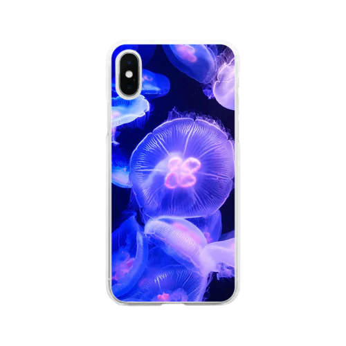 夜に咲くクラゲ Soft Clear Smartphone Case