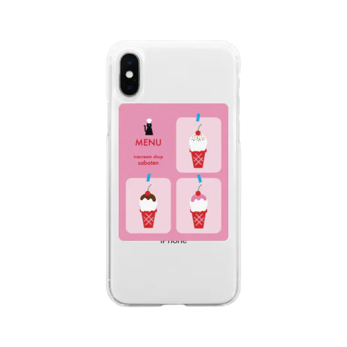 ice cream shop menu Soft Clear Smartphone Case