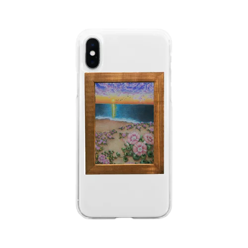 ちいさなアトリエ『夕焼けのハマヒルガオ』 Soft Clear Smartphone Case