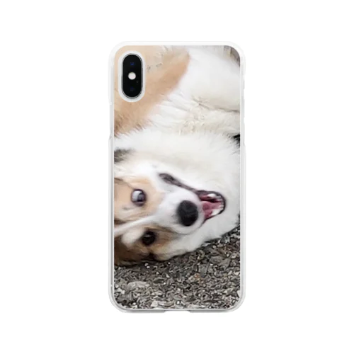 変顔なコーギー犬ロック Soft Clear Smartphone Case