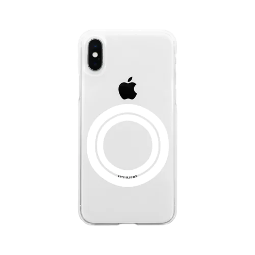シンプルな丸(ホワイト) Soft Clear Smartphone Case