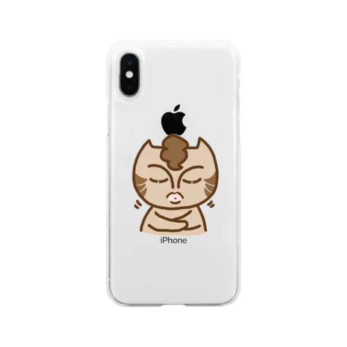 お悟り猫にゃっぱ Soft Clear Smartphone Case