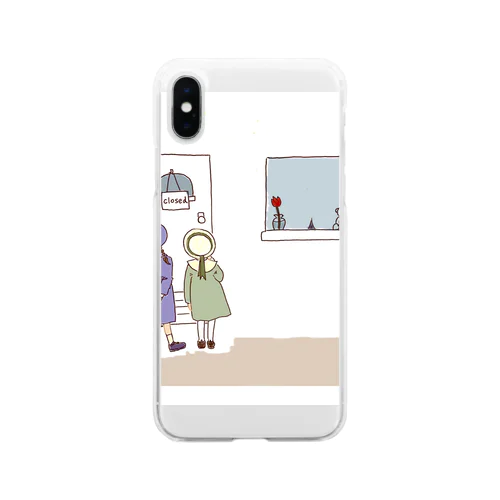 カフェの閉店 Soft Clear Smartphone Case