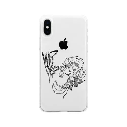 ルーポ君ブラックライン Soft Clear Smartphone Case