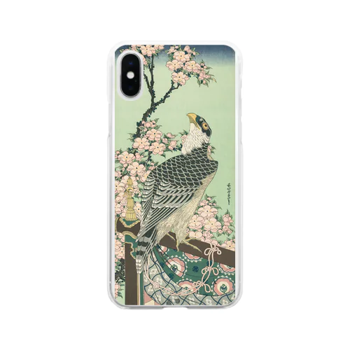 葛飾 北斎 《桜花・鷹》 Soft Clear Smartphone Case