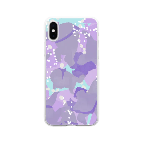 むらさき迷彩力士 Soft Clear Smartphone Case