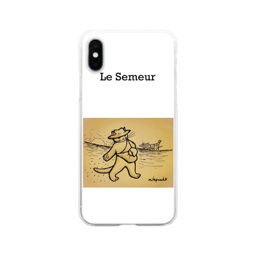 Le Semeur 種をまく猫　wt Soft Clear Smartphone Case