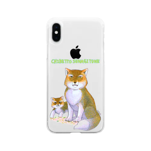 チベットスナギツネの親子 Soft Clear Smartphone Case