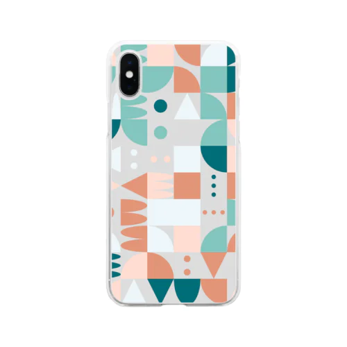 random shapes Soft Clear Smartphone Case