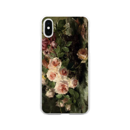 フランス・モルテルマン《バスケットのピンクの薔薇》 Soft Clear Smartphone Case