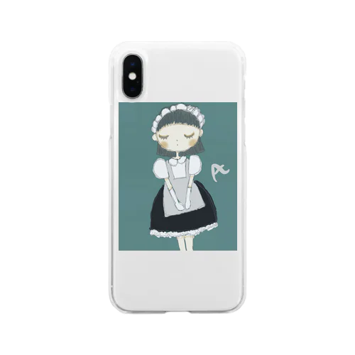 お帰りくださいませご主人さま。 Soft Clear Smartphone Case