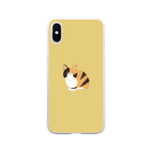 ハチワレ三毛猫 Soft Clear Smartphone Case