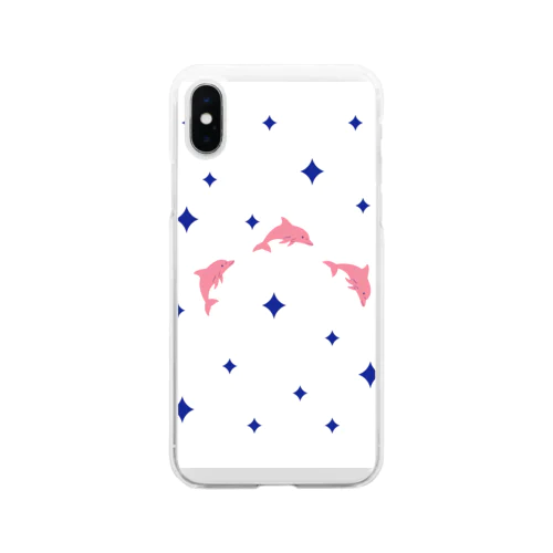 イルカと星 Soft Clear Smartphone Case