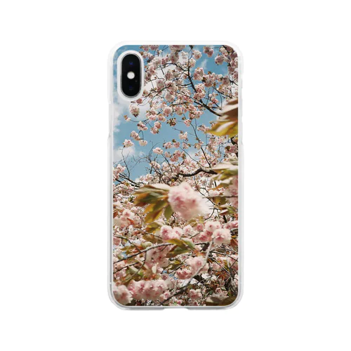 ﾀﾏﾋﾞで撮った桜の写真です Soft Clear Smartphone Case