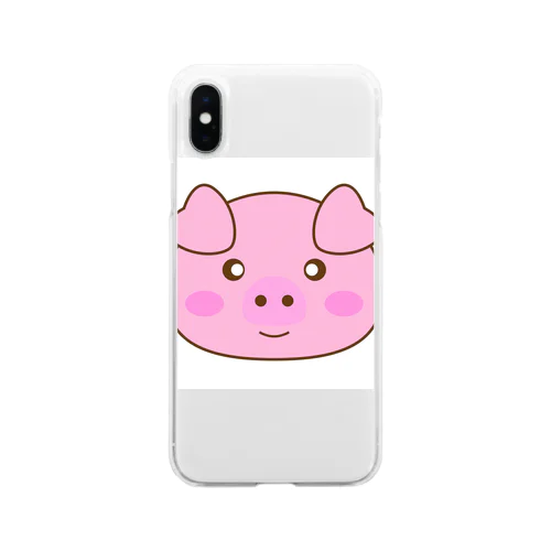 可愛い豚ちゃんアイテム Soft Clear Smartphone Case