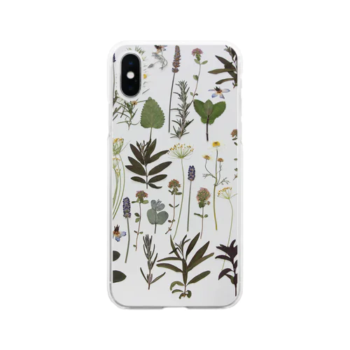 ハーブの押し花 Soft Clear Smartphone Case