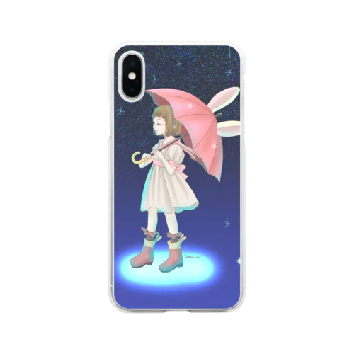 傘と少女 Soft Clear Smartphone Case