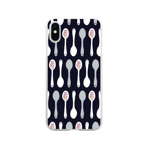 Spoon_black ver.  Soft Clear Smartphone Case