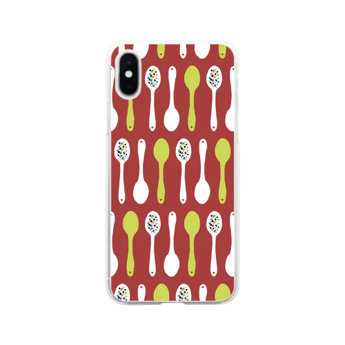 Spoon_dark red ver.   Soft Clear Smartphone Case