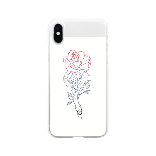 蛇と薔薇 Soft Clear Smartphone Case