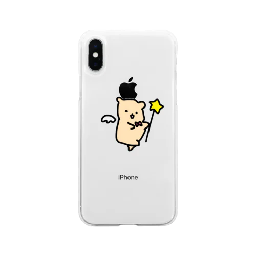 くまの赤ちゃん天使 Soft Clear Smartphone Case