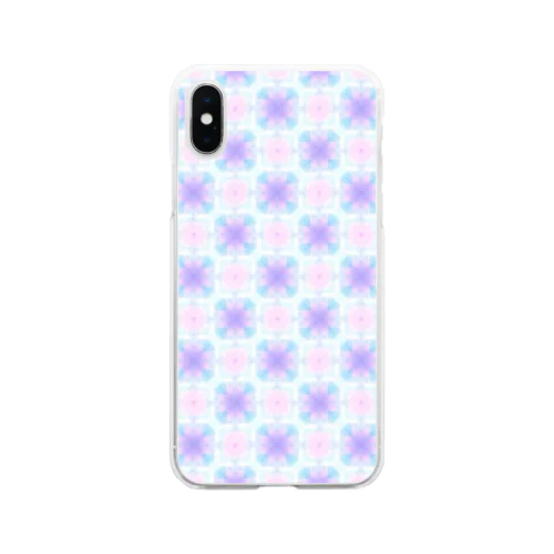 レトロポップな花③ Soft Clear Smartphone Case