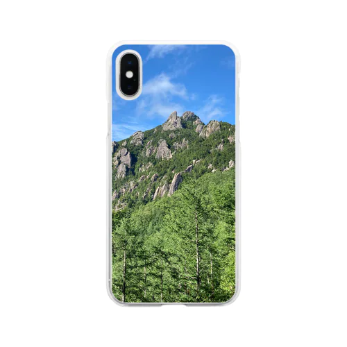 快晴の名峰　瑞牆山 Soft Clear Smartphone Case