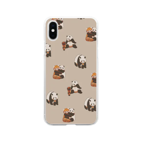 PANDAS【総柄】 Soft Clear Smartphone Case