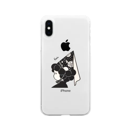 【レトロ好きさん必見】円錐の帽子 Soft Clear Smartphone Case