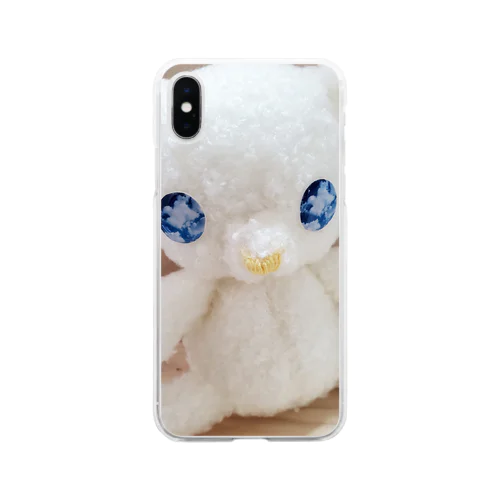 空目の子(くま) Soft Clear Smartphone Case