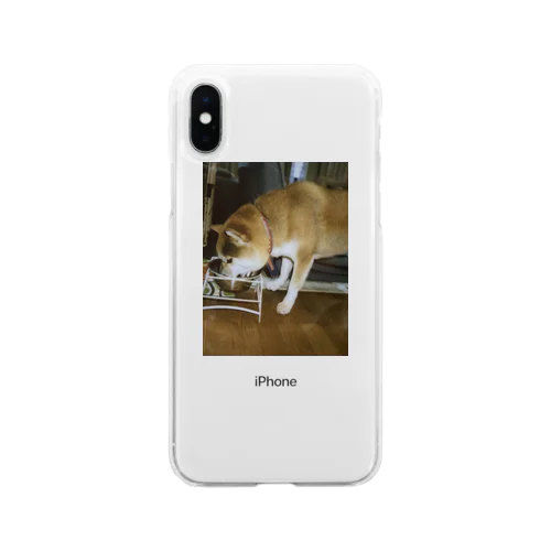 食べる犬 Soft Clear Smartphone Case