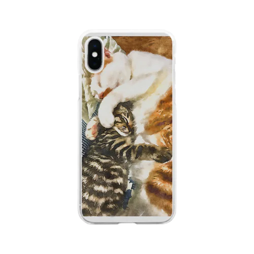 ごはんとレオン😻 Soft Clear Smartphone Case