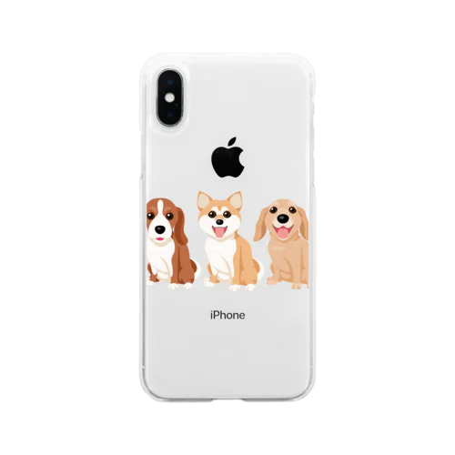 3匹の子犬 Soft Clear Smartphone Case