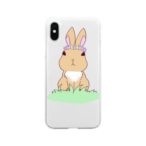 はなかんむりのうさぎ Soft Clear Smartphone Case