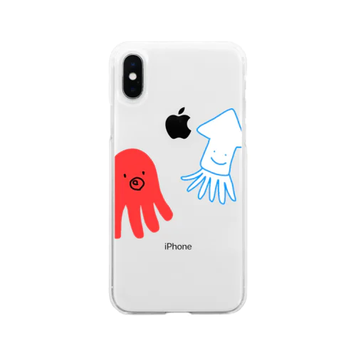 イカタコさん Soft Clear Smartphone Case
