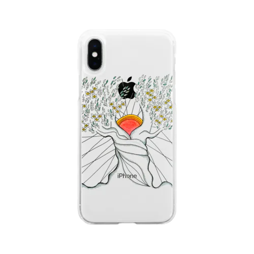 olive-花- Soft Clear Smartphone Case