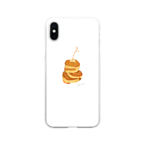 メープルシロップたっぷりのパンケーキ Soft Clear Smartphone Case