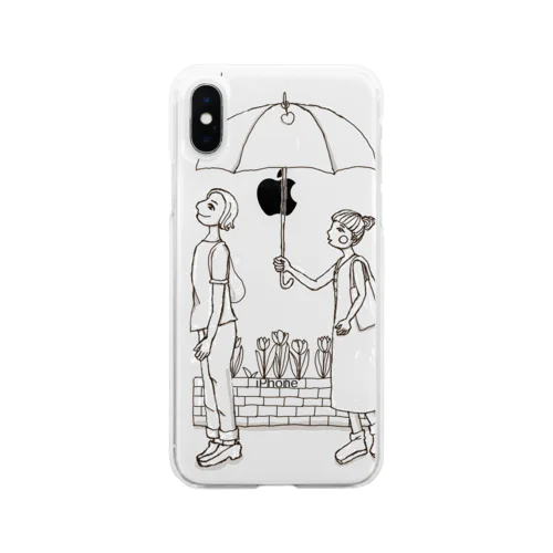 相合傘 Soft Clear Smartphone Case