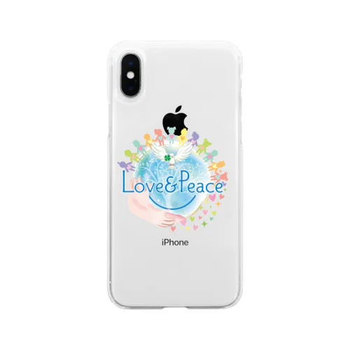 Love＆Peaceキッズ用ロゴ Soft Clear Smartphone Case