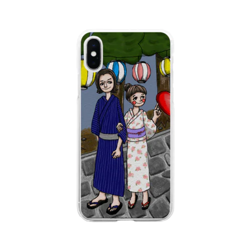 お祭り Soft Clear Smartphone Case