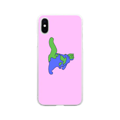 ニャース🐈×🌎 Soft Clear Smartphone Case