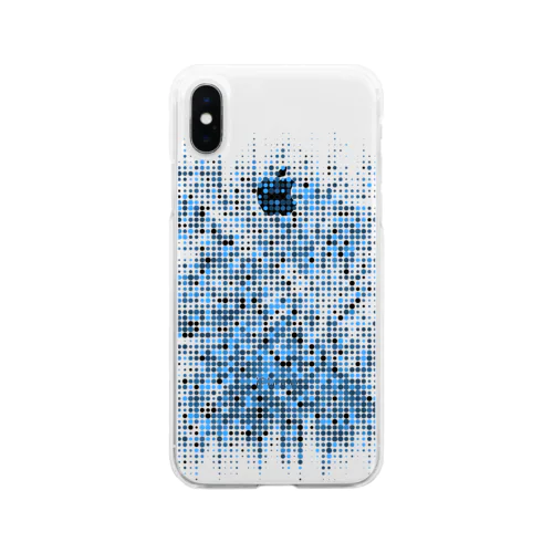 青い爆発 Soft Clear Smartphone Case