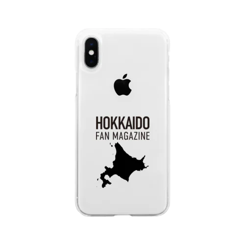 北海道ファンマガジン黒地図ロゴ Soft Clear Smartphone Case
