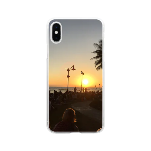 オアフの夕陽 Soft Clear Smartphone Case